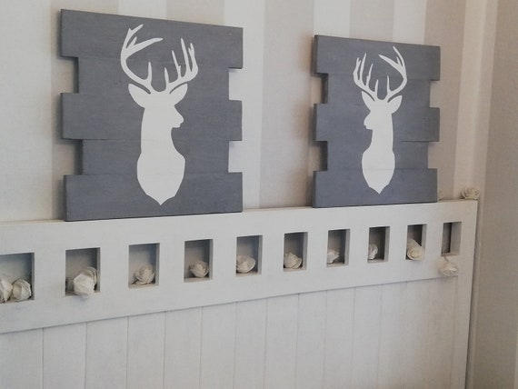 Pallet Art Wooden Deer Silhouette Large Deer Head Etsy