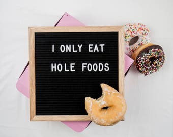 Vintage Retro Oak and Felt Letterboard (12x18 or 10x10) Low flat rate shipping