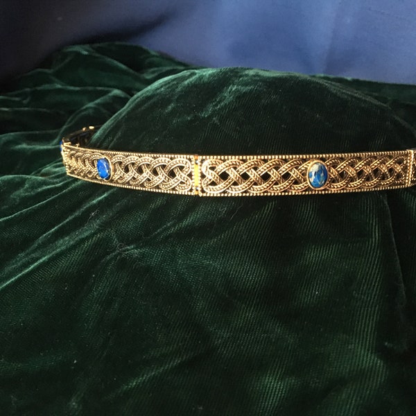 Norse, Viking, Celtic, Circlet, hatband  gold or silver crown,  personalized, custom colors