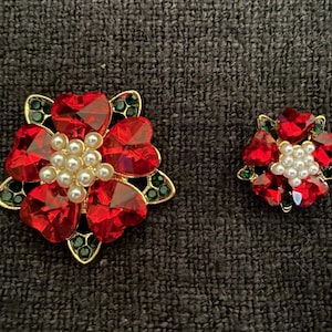 Tudor Rose rhinestone and pearl shank buttons