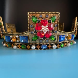 Coroa com Rosas Tudor! Coroa de ouro, prata, ouro antigo ou prata antiga, cores personalizadas e personalizadas
