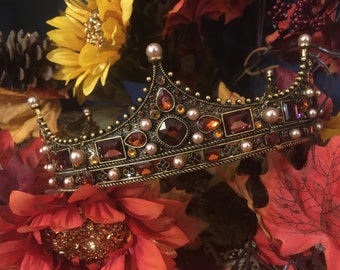 6 pointed baronial coronet, LARP, Tiara Tuesday  Autumn crown,  personalized, custom colors