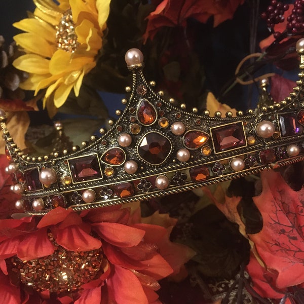 6 pointed baronial coronet, LARP, Tiara Tuesday  Autumn crown,  personalized, custom colors