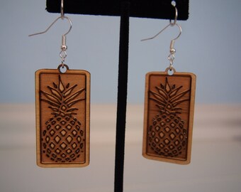 Pineapple Engraved Earrings