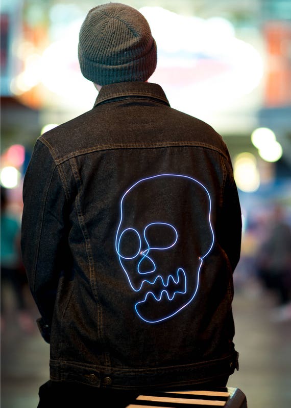 Men's Neon Skull Jacket | Etsy Singapore