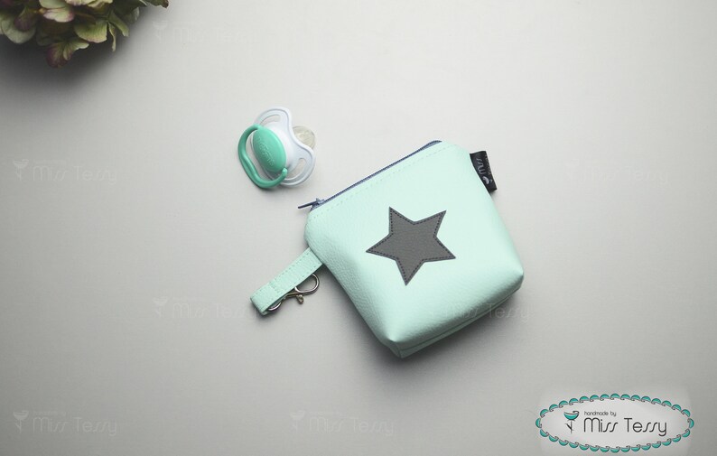 Dummy Pouch Pacifier Pouch Pacifier Stars Pacifier Bags in 4 colors Pacifier Pocket artificial leather Pacifier Case| Baby Gift
