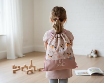 Bolsa con cordón personalizada para niños / Bolsa impermeable para la vuelta al cole / Bolsa de PE / Bolsa de gimnasio / Bolsa de natación / Bolsa de deporte / Bolsa con cordón bordada