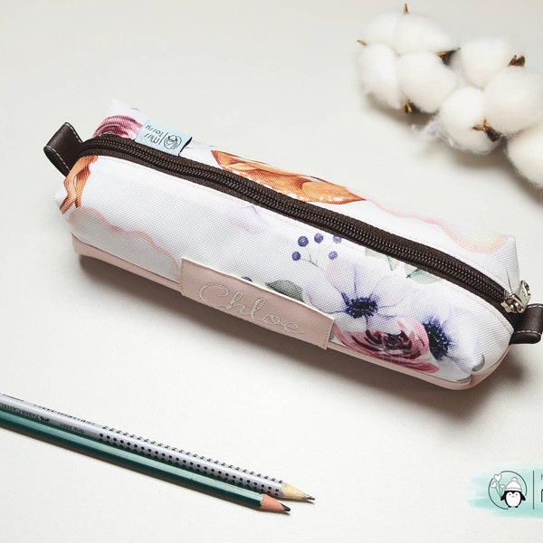 pencil case deer | feather bag | personalized pencil case  | sloppy case | wasserdicht | zipper | pen folder | gift for kids | with name