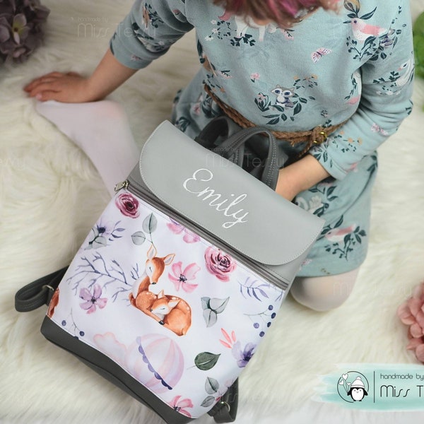 Backpack for Kids deer | kitarucksack | artificial leather | waterproof Toddler Nursery Backpack | Mini Childrens Backpack for girls