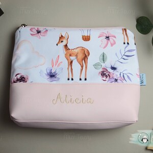 Wasserabweisende Kulturtasche Tierdesign Kolibris Geburtstagsgeschenk Kinder Kulturtasche necessaire Kunstleder personalisiert deer