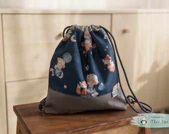 little prince bag | Personalized kids drawstring bag for boys | waterproof back to school bag | gym bag | kids backpack | Embroidered