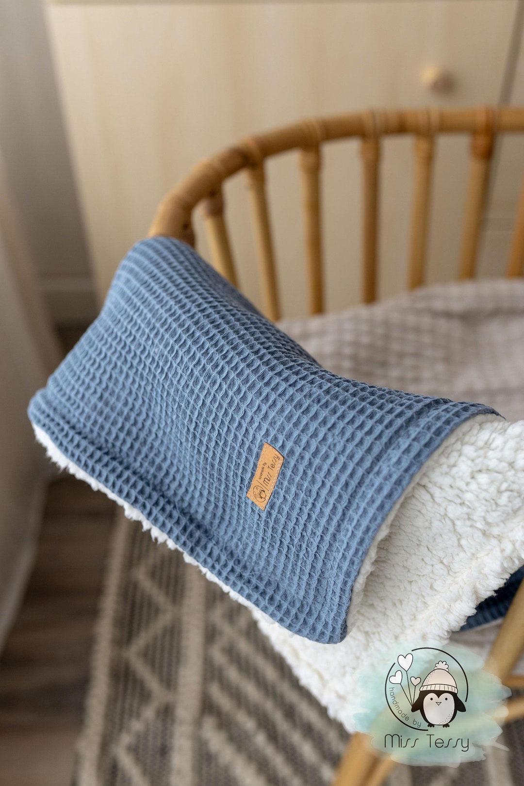 Personalized Winter Baby Blanket Blue Mint for Boys Etsy