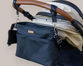 Stroller bag | buggy bag | stroller organizer bag beige | waterproof | kinderwagentasche | kinderwagen organizer black