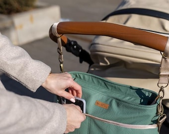 Stroller bag | buggy bag | stroller organizer bag beige | waterproof | kinderwagentasche | kinderwagen organizer green