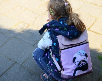 Kids Backpack panda bear | Toddler Backpack in purple |  personalized backpack for girls |  kindergartenrucksack | christmas gift for girls
