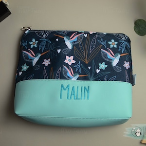 Wasserabweisende Kulturtasche Tierdesign Kolibris Geburtstagsgeschenk Kinder Kulturtasche necessaire Kunstleder personalisiert hummingbirds