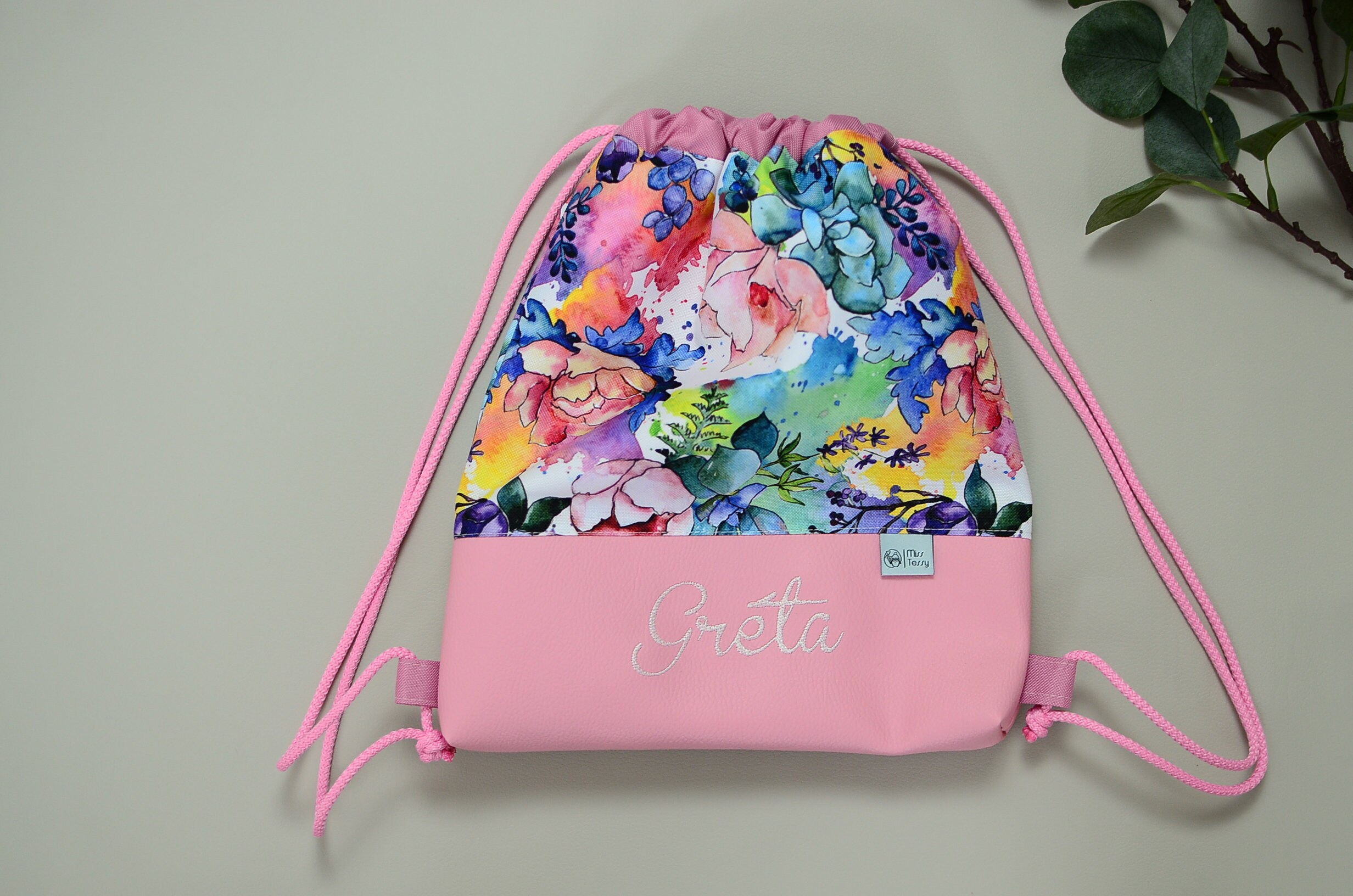 Personalized Kids Drawstring Bag for Girls | Waterproof Toddler Bag ...