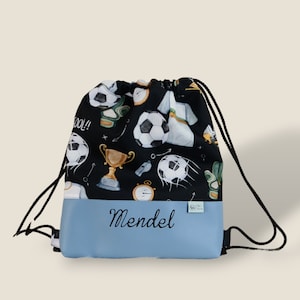 pour enfant avec cordon de serrage bleu football | cartable imperméable pour la rentrée | sac de sport | sac de bain | sac de sport | Sac à cordon personnalisé