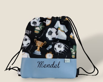 kids drawstring bag football blue | waterproof back to school bag | gym bag | swim bag | sports bag | Personalised Drawstring Bag