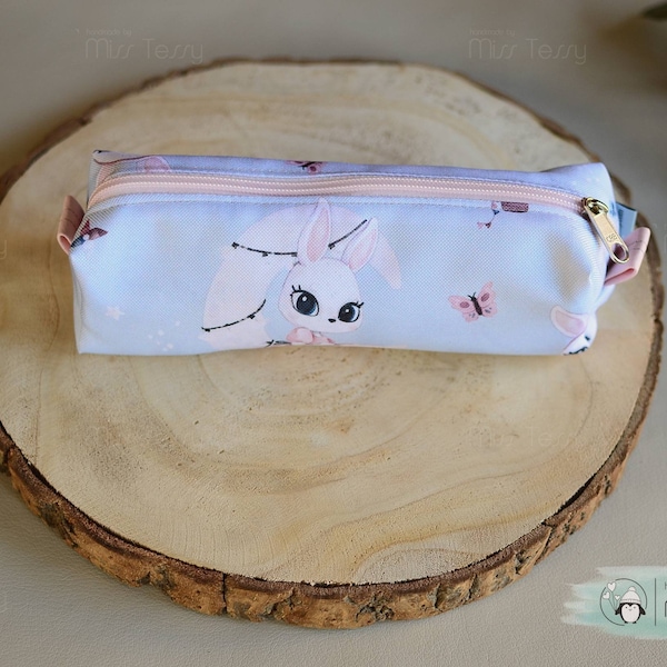 custom name pencil case for girls | personalized pencil case  | bunny | wasserdicht | zipper | pen folder | gift for kids | with name
