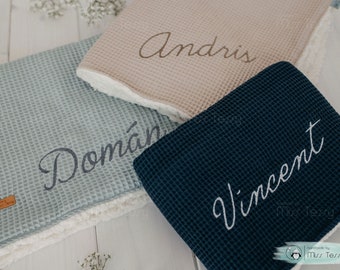 Personalized Winter Baby Blanket | Cuddly Blanket | soft baby blanket | cuddly blanket teddy waffle cotton blanket baby with name navy