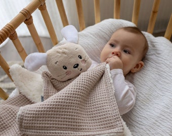 BABY-HASE-Plüschtiere | Kuschelig bestickt | weiches Babybettchen Personalisiertes Kissen | bestickt | Neues Babygeschenk | Baby-Schlafzimmerspielzeug |