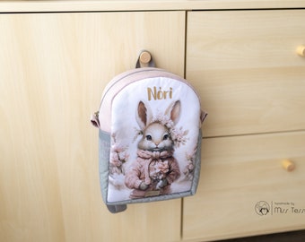 Kinderrucksack für Mädchen | Mini Rucksack Hase | Rucksack Mädchen | Rucksack Kleinkind | für Kita und Kindergarten | kita Start Rucksack