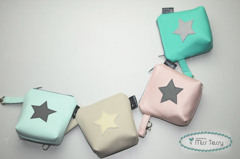 Dummy Pouch Pacifier Pouch Pacifier Stars Pacifier Bags in 4 colors Pacifier Pocket artificial leather Pacifier Case| Baby Gift