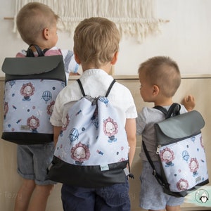 Sac à dos Lions Kids | Sac brodé | Sac à dos personnalisé | | cuir artificiel Sac à dos imperméable à l’eau pour tout-petits | jardin d’enfantssac à dos