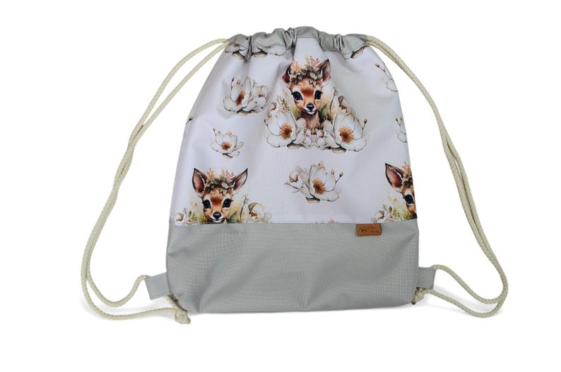 Personalized kids backpack | waterproof back to school bag | pe bag | gymnastic bag | swim bag | sports bag | Embroidered Drawstring Bag beautiful doe