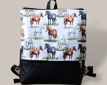 Horses Backpack | Mini backpack |  backpack girl | backpack toddler women | small backpack | rucksack | mini rucksack |