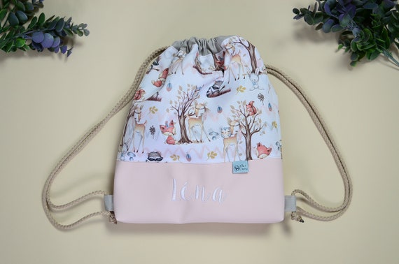 Personalized kids backpack | waterproof back to school bag | pe bag | gymnastic bag | swim bag | sports bag | Embroidered Drawstring Bag