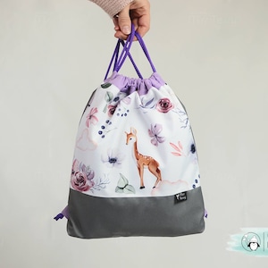 Sac à cordon personnalisé pour enfants | cartable imperméable pour la rentrée | sac de gymnastique | sac de bain | sac à dos chambre d'enfant | Brodé | avec le nom
