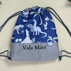 kids drawstring bag dinosaurus | waterproof back to school bag | gym bag | swim bag | sports bag | Personalised Drawstring Bag | Embroidered