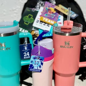 Custom Water Bottle Tag: Double Sided Sports Team Keychain