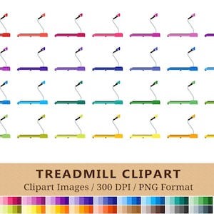 100 Treadmill Clipart, Gym Clip Art, Health, Rainbow Colors, Exercise Planner Stickers, Workout Reminder Icons, Instant Download, PNGs