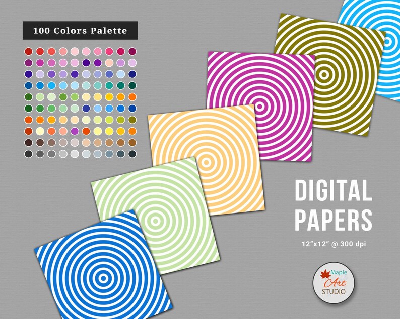 Target Digital Paper 100 Rainbow Colors White Target Pattern - Etsy