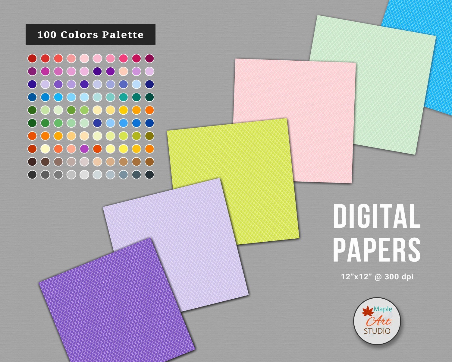 Small Moroccan Digital Paper, 100 Rainbow Colors, Mosaic Quatrefoil ...