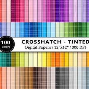 Tinted Crosshatch Digital Paper, 100 Rainbow Colors, Fabric Stripes Backgrounds, Scrapbook Papers Printable, Lines Pattern, Scrapbooking