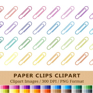 100 Büroklammern Clipart, Binder Clips, Clip Art, Regenbogen Farben, Büro stationär, Planner Aufkleber, Scrapbooking, Vektor EPS PNG