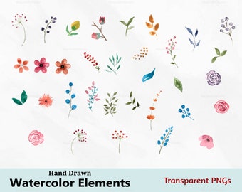 Watercolor Floral Clipart, Hand Painted Bouquet, Roses, Download Clipart, Pink Floral Clip Art, Floral Frame Arrangements, Commercial Use