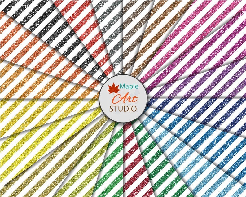 Glitter Stripes Digital Paper Glitter Textures Striped Etsy