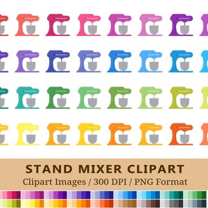 100 Stand Mixer Clipart, Baking Clip Art, Kitchen Aid Utensils, Rainbow Cake Mixer Planner Printable Stickers, Food Bake Icons, Vector, PNG