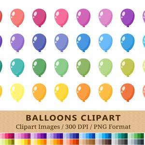 100 ballon clipart, verjaardagsfeestje clip art set, regenboogkleuren, planner stickers, digitale afbeelding, scrapbooking, vector EPS PNG