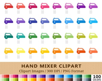 100 Hand Mixer Clipart, Electric Whisk Clip Art, Kitchen Aid Utensils, Rainbow Beater Planner Printable Stickers, Cooking Icons, Vector, PNG