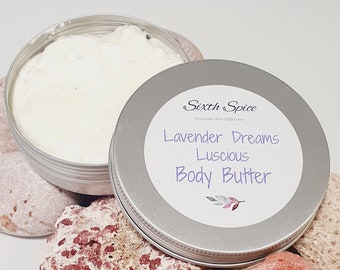 Lavender Dreams scented whipped Shea body butter - Handmade with organic ingredients for soft, supple, glowing skin - Zero waste packaging