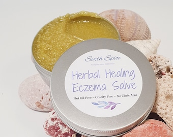 Herbal Healing Eczema Salve - Organic and natural ingredients used - Vegan - cruelty free - handmade in small batches - zero waste packaging