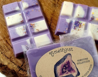 Amethyst- Snap bar wax melts - Zero waste, soy beeswax blend eco friendly strong scented wax melt bar - Handmade in Australia by Sixth Spice