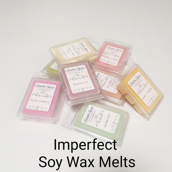 Clearance soy wax melts that are looking for someone to love them- some may be cracked, slightly melted, or have damaged labels or packaging