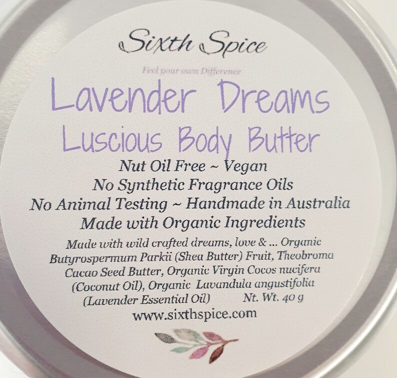 Lavender Dreams scented whipped Shea body butter Handmade with organic ingredients for soft, supple, glowing skin Zero waste packaging image 7